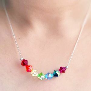 Swarovski crystal chakra necklace,yoga necklace